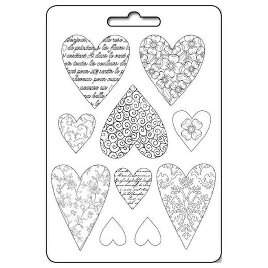 A4 SOFT MOULD - HEARTS - BY STAMPERIA