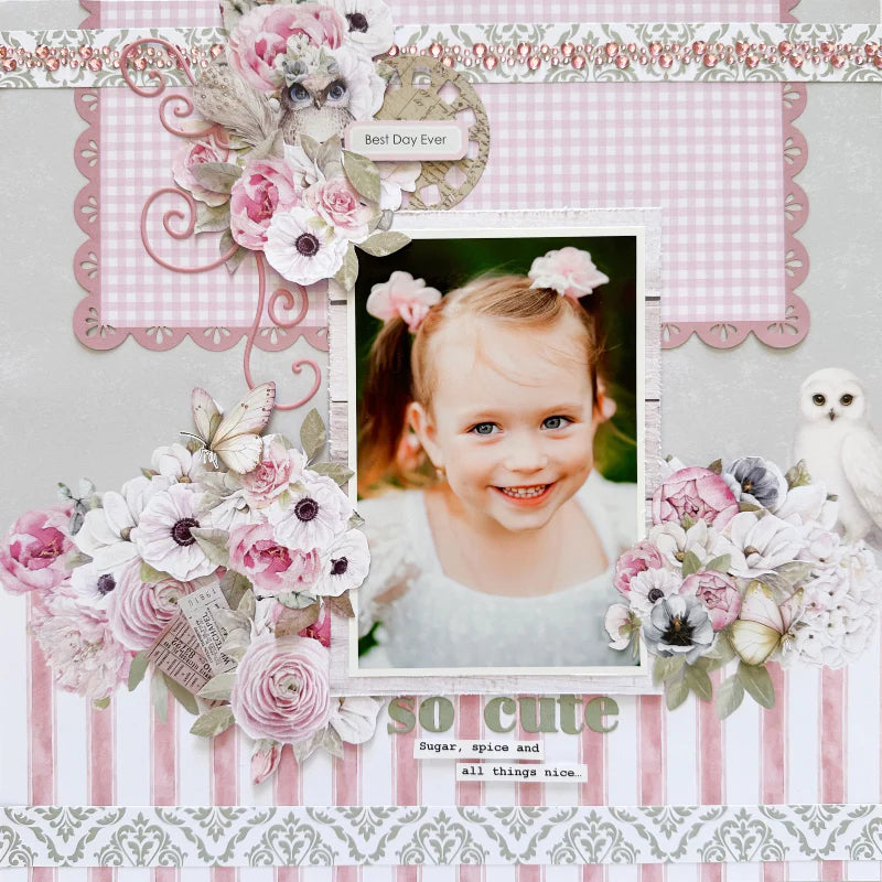 PINK FLOURISH PUFFY STICKERS PACK BY UNIQUELY CREATIVE