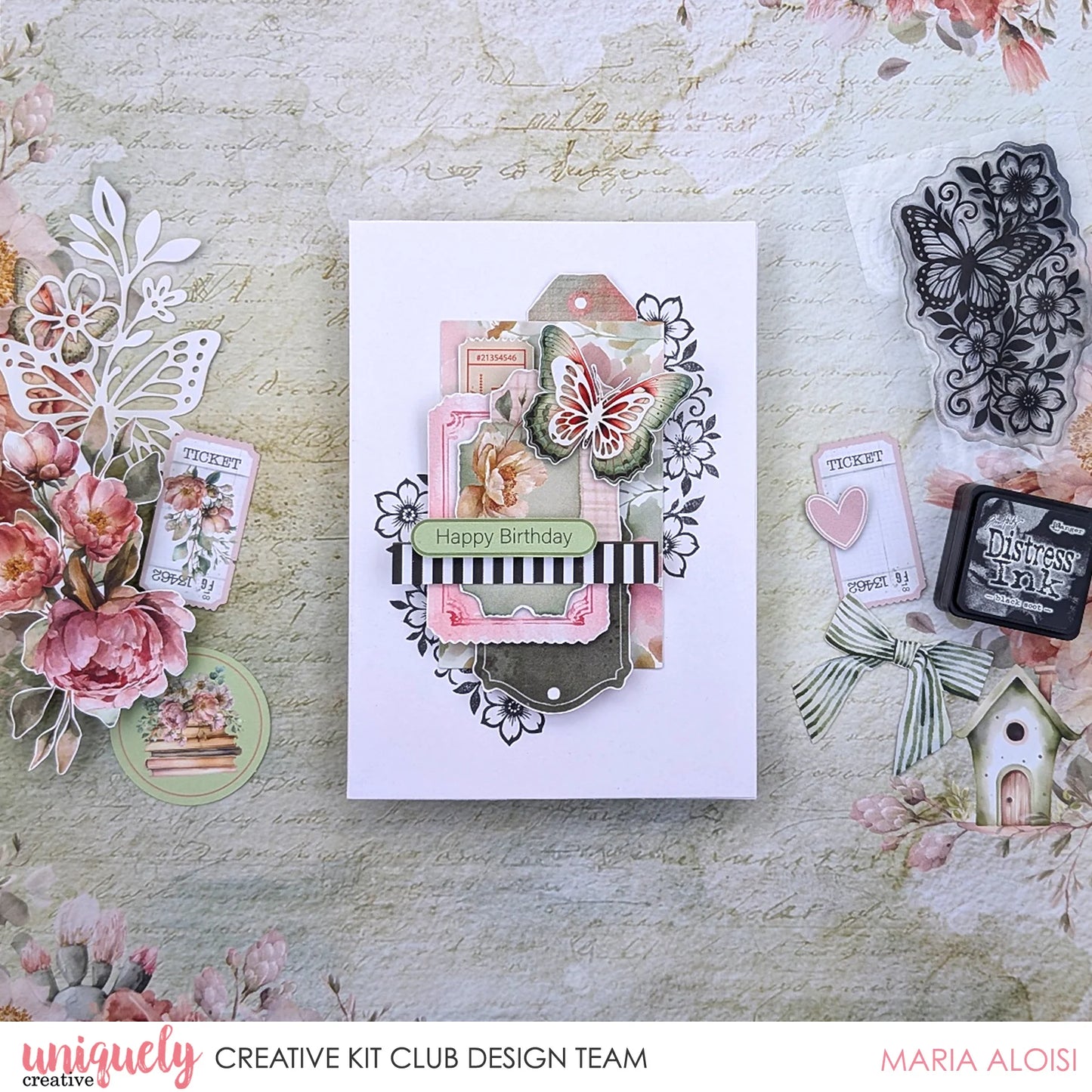 WINGS & WILDFLOWERS PHOTOPOLYMER STAMP - UNIQUELY CREATIVE