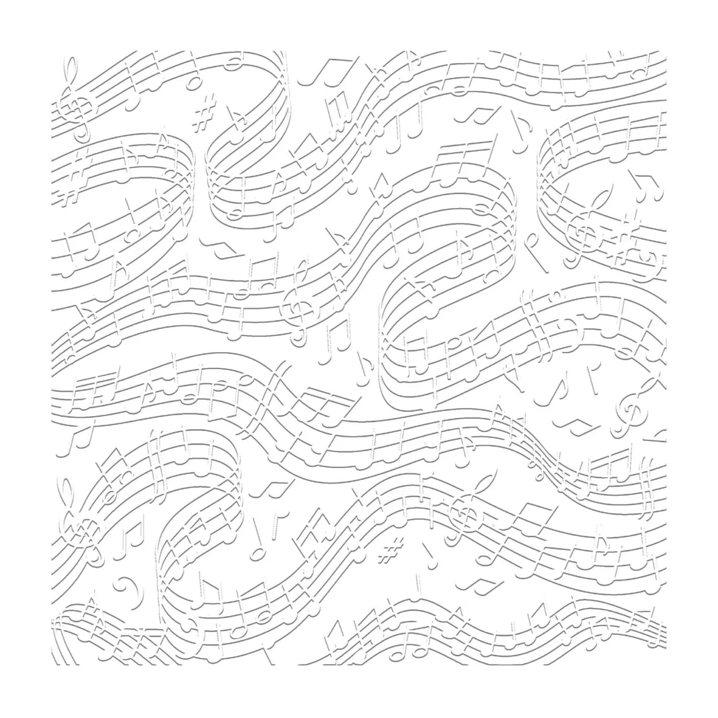 CHLOES CREATIVE CARDS MUSIC BACKGROUND 8"x 8" 2D EMBOSSING FOLDER