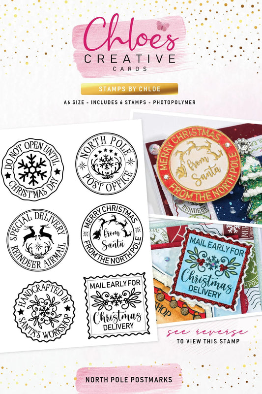 STAMPS BY CHLOE NORTH POLE POSTMARKS CLEAR PHOTOPOLYMER STAMP SET