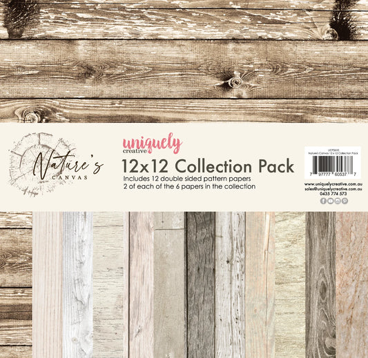 NATURE'S CANVAS 12" x 12" PAPER COLLECTION PACK BY UNIQUELY CREATIVE