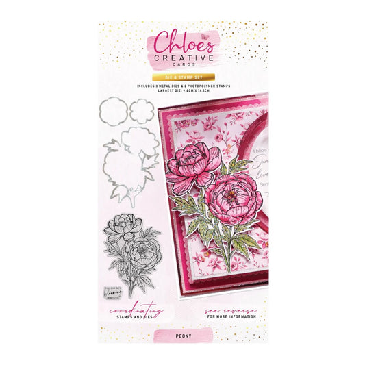 CHLOES CREATIVE CARDS DIE & STAMP SET -PEONY
