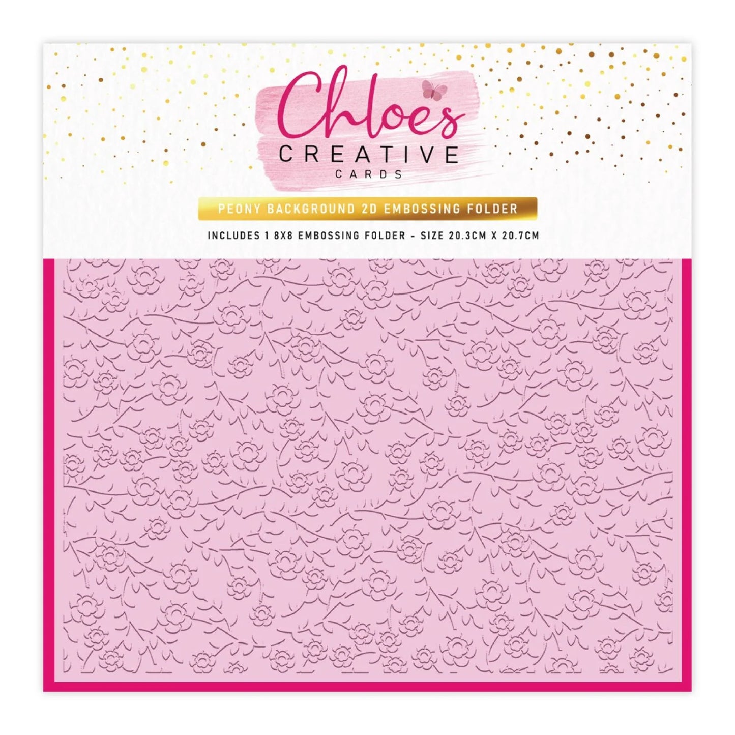 CHLOES CREATIVE CARDS PEONY BACKGROUND 8"x 8" 2D EMBOSSING FOLDER