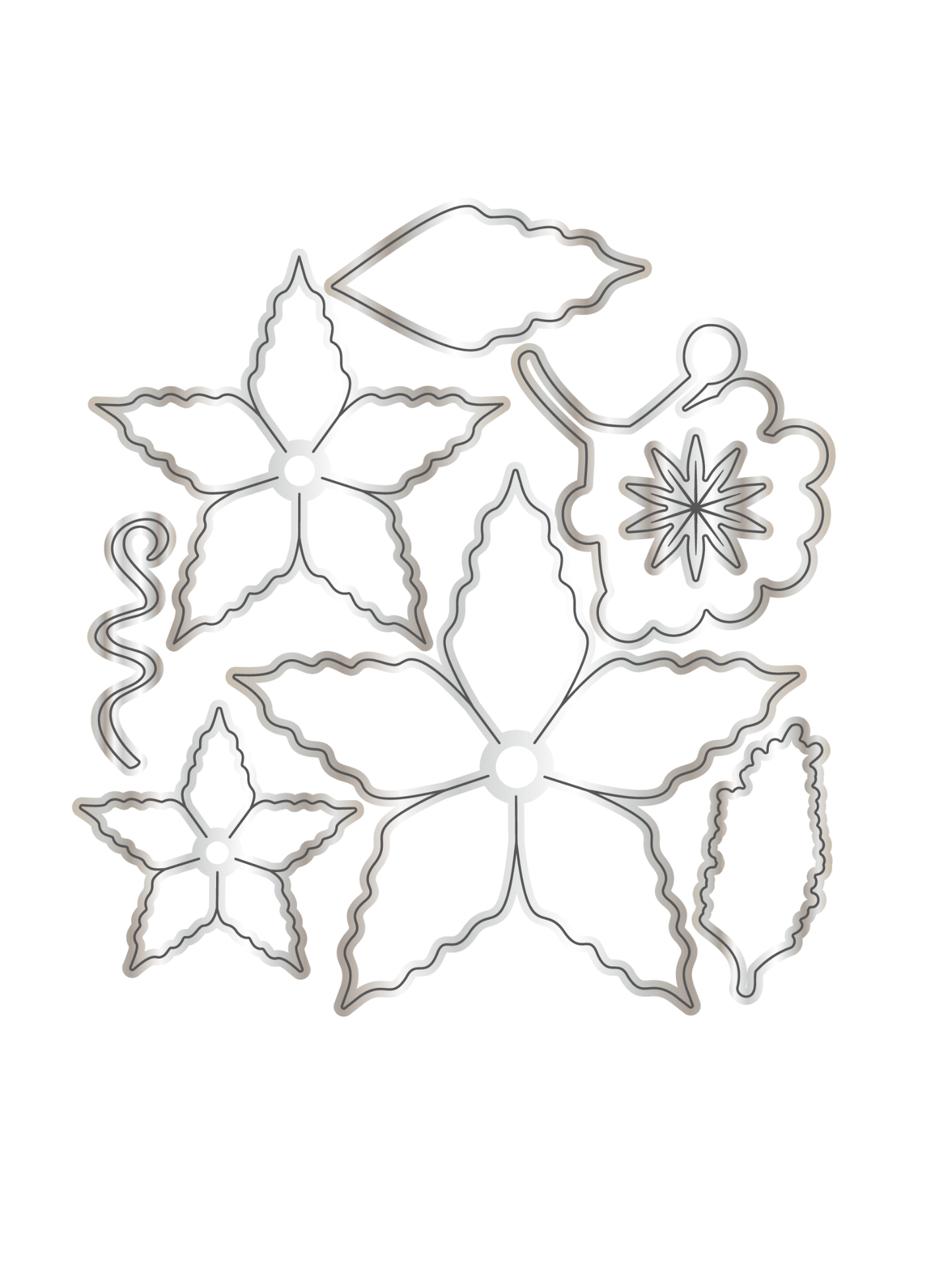 CHLOES CREATIVE CARDS 3D EMBOSSING FOLDER, STAMP AND METAL DIE SET - POINSETTIA