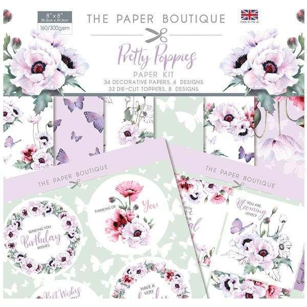 PRETTY POPPIES 8" X 8" MINI PAPER/TOPPER CARD MAKING SET