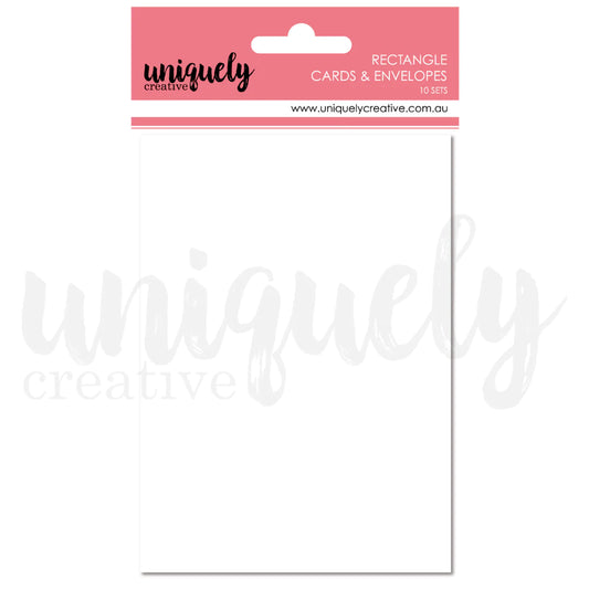 PACK OF 10 RECTANGLE CARDS & ENVELOPES FROM UNIQUELY CREATIVE
