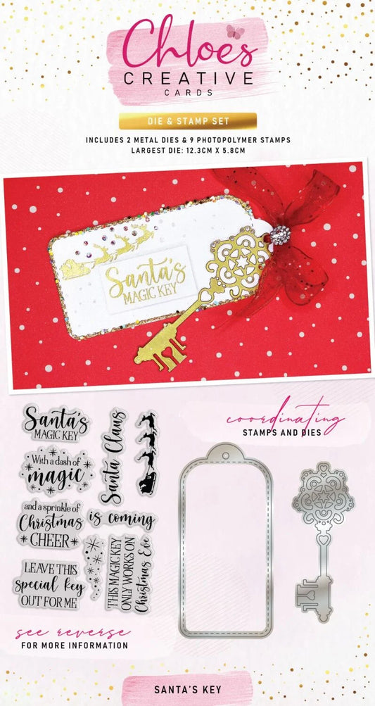 CHLOES CREATIVE CARDS DIE & STAMP SET - SANTA'S KEY