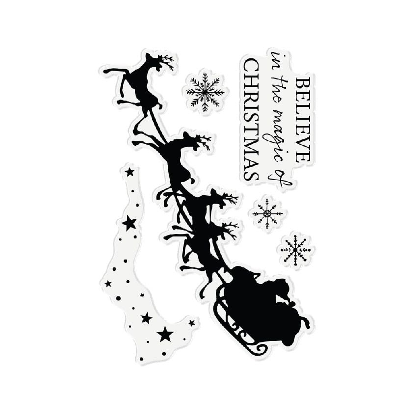 STAMPS BY CHLOE SANTA SLEIGH CLEAR PHOTOPOLYMER STAMP SET
