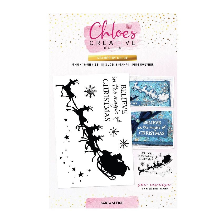 STAMPS BY CHLOE SANTA SLEIGH CLEAR PHOTOPOLYMER STAMP SET