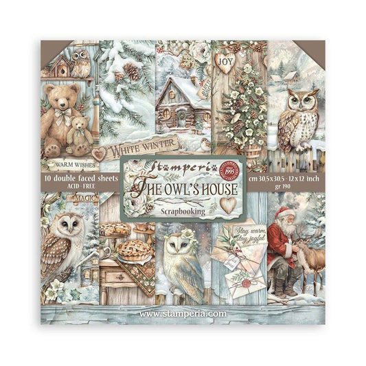 STAMPERIA 12" X 12" DOUBLE FACED PAPER PAD - THE OWL'S HOUSE