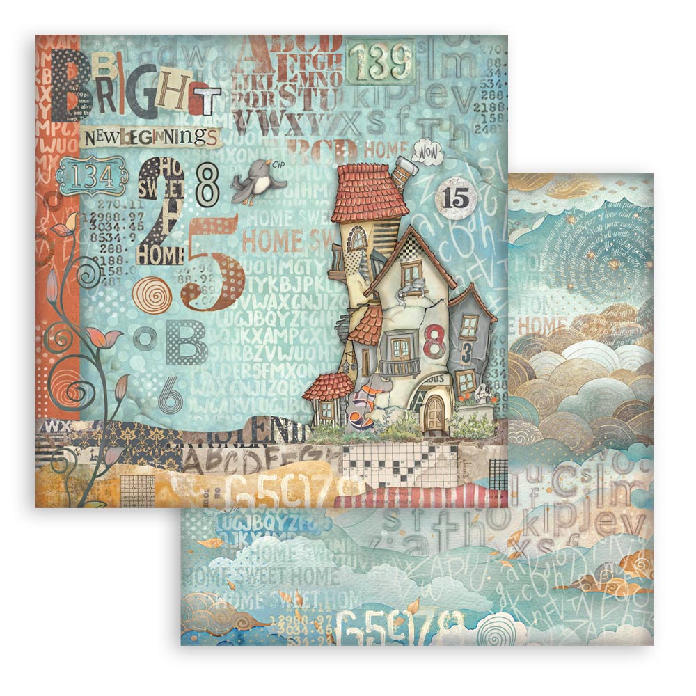 STAMPERIA 12" X 12" DOUBLE FACED PAPER PAD - FURRY FRIENDS