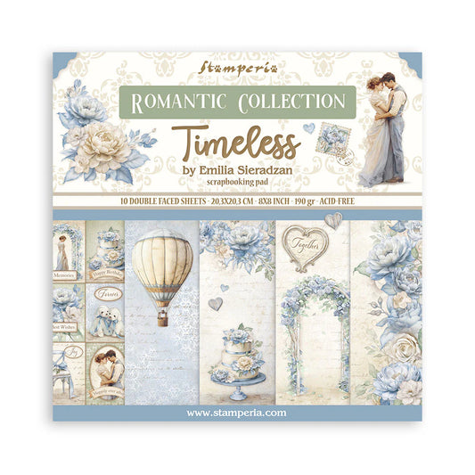 STAMPERIA 8" X 8" DOUBLE FACED PAPER PAD - TIMELESS