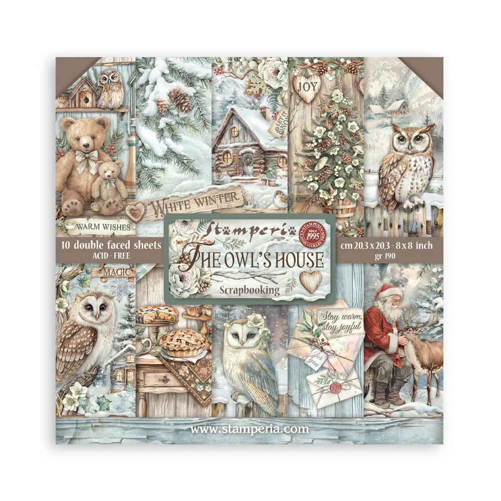 STAMPERIA 8" X 8" DOUBLE FACED PAPER PAD - THE OWL'S HOUSE
