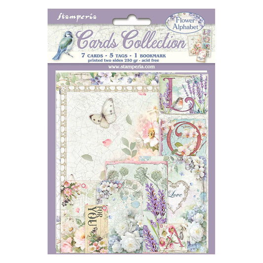 FLOWER ALPHABET CARDS COLLECTIONS BY STAMPERIA