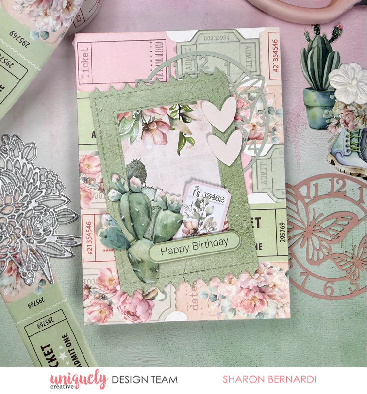 FOLDING TICKET FRAME DIE - BY UNIQUELY CREATIVE