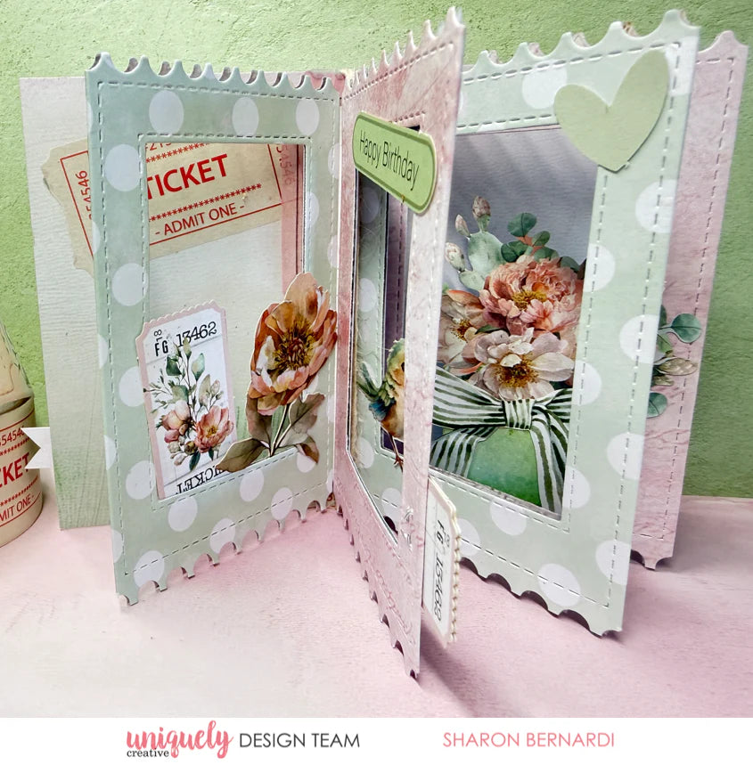 FOLDING TICKET FRAME DIE - BY UNIQUELY CREATIVE