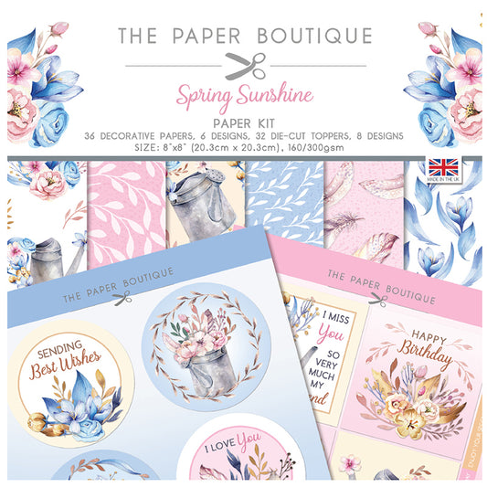 SPRING SUNSHINE 8" X 8" MINI PAPER/TOPPER CARD MAKING SET