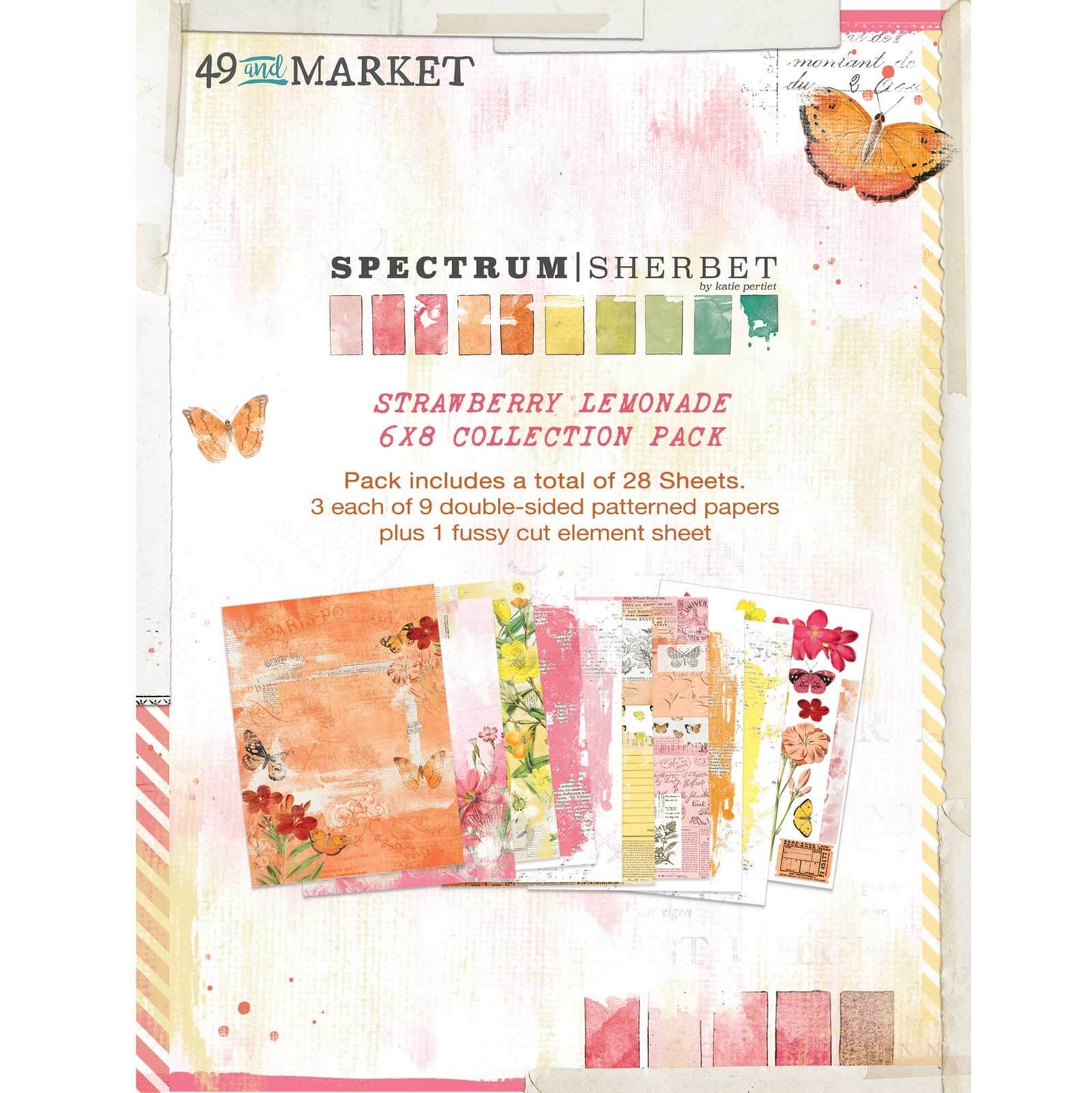 SPECTRUM SHERBERT STRAWBERRY LEMONADE 6" X 8" MINI PAPER COLLECTION - 49 AND MARKET