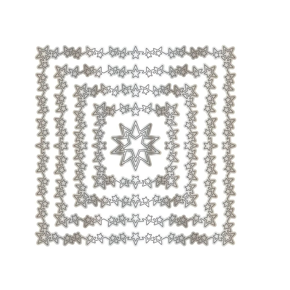 CHLOES CREATIVE CARDS METAL DIE SET - 6 X 6 STAR SQUARES