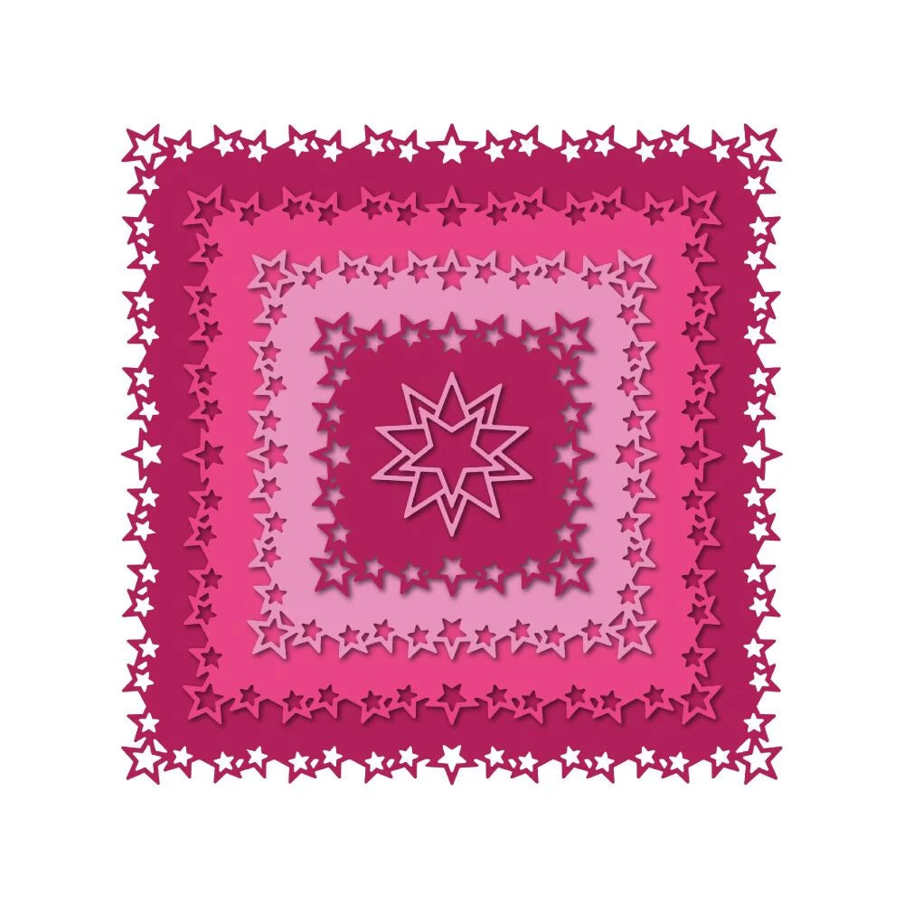 CHLOES CREATIVE CARDS METAL DIE SET - 6 X 6 STAR SQUARES