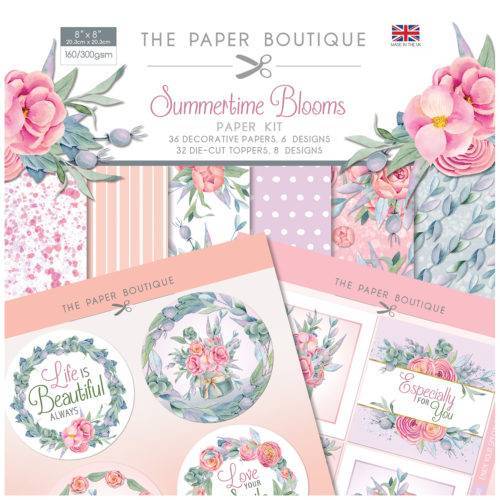 SUMMERTIME BLOOMS 8" X 8" MINI PAPER/TOPPER CARD MAKING SET