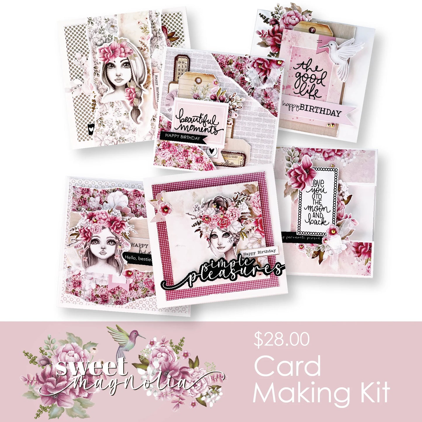 SWEET MAGNOLIA CARD MAKING KIT BY UNIQUELY CREATIVE