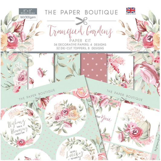 TRANQUIL GARDENS 8" X 8" MINI PAPER/TOPPER CARD MAKING SET