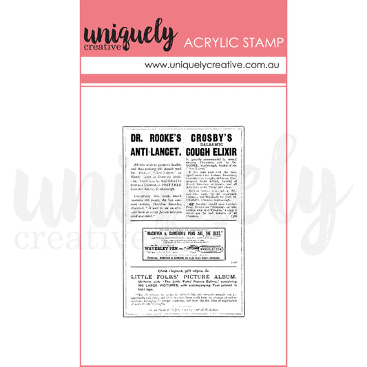 VINTAGE NEWSPAPER MARK MAKING STAMP - UNIQUELY CREATIVE