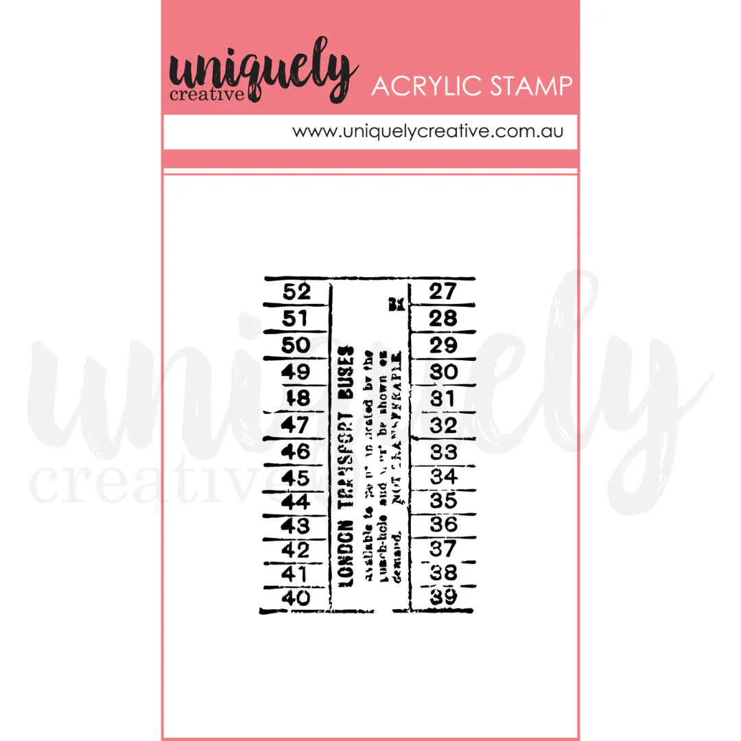 VINTAGE BUS TICKET MARK MAKING STAMP - UNIQUELY CREATIVE