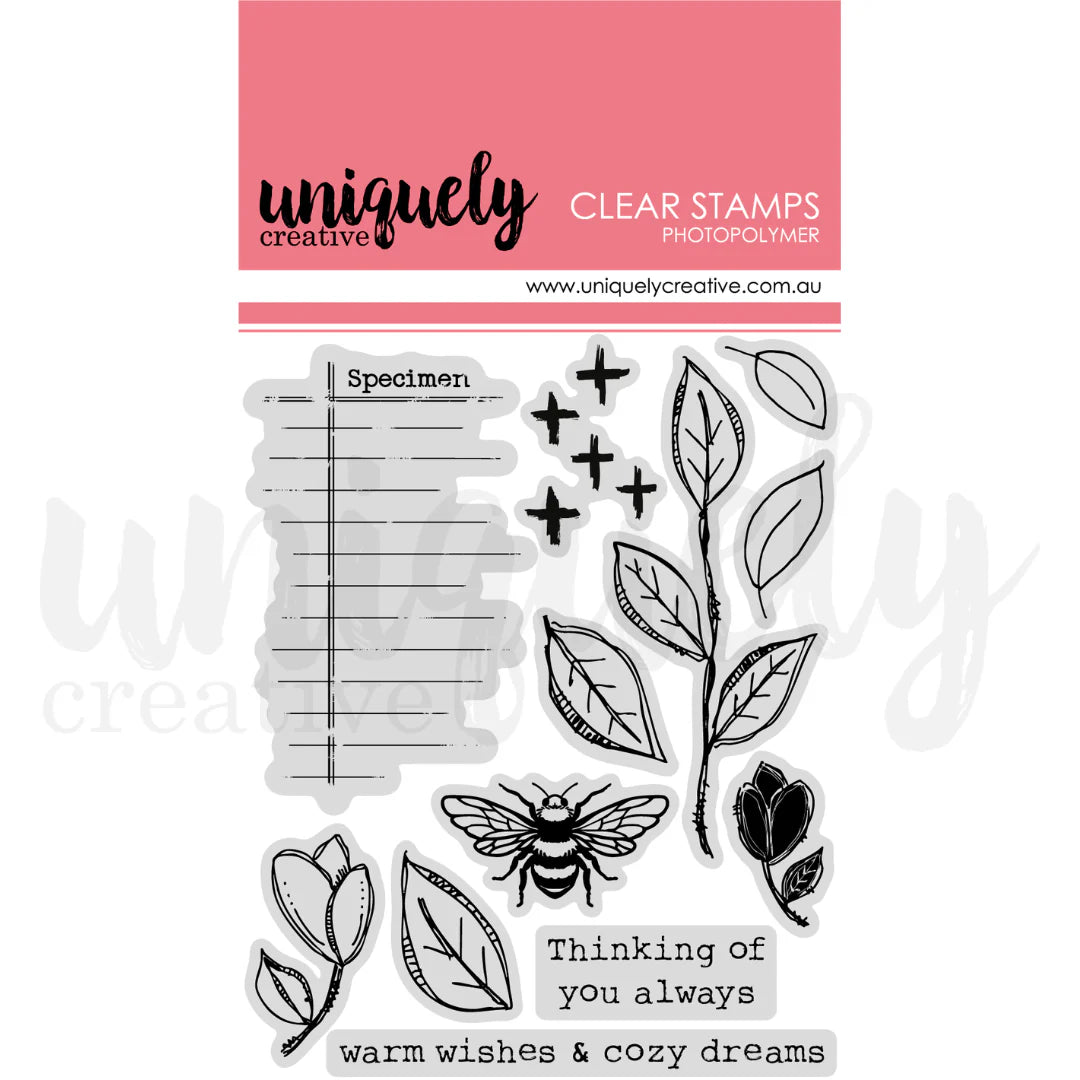 BOTANICAL ART JOURNAL PHOTOPOLYMER STAMP SET - UNIQUELY CREATIVE