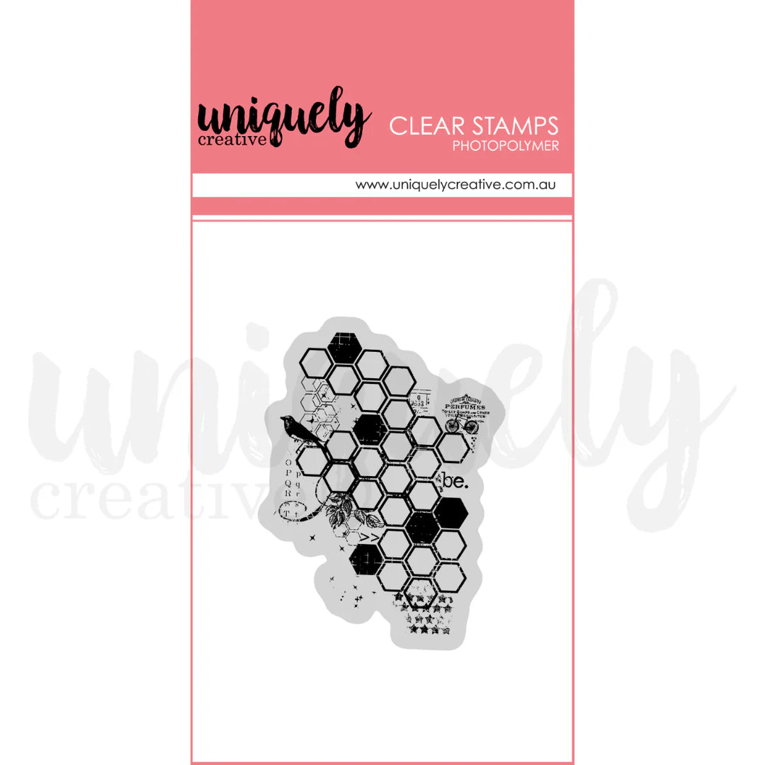 BOTANICAL HONEYCOMB PHOTOPOLYMER STAMP - UNIQUELY CREATIVE