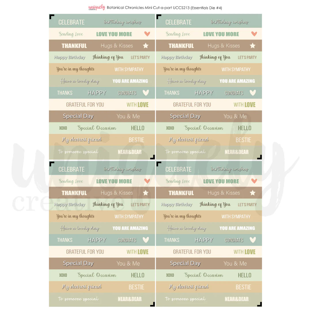 BOTANICAL CHRONICLES MINI CUT-A-PART SHEET BY UNIQUELY CREATIVE