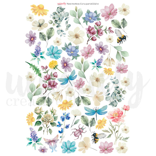 FLORAL ARCHIVES CUT-A-PART SHEET BY UNIQUELY CREATIVE