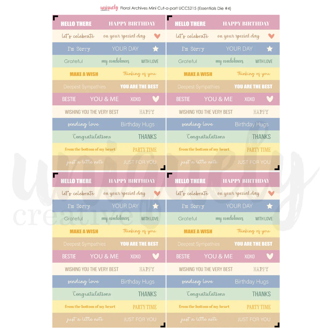 FLORAL ARCHIVES MINI CUT-A-PART SHEET BY UNIQUELY CREATIVE