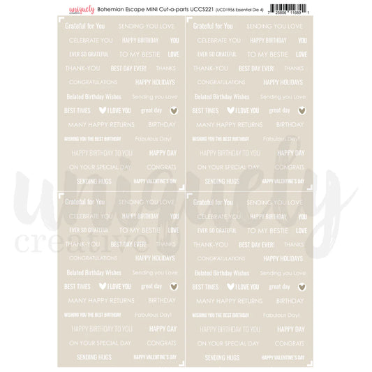 BOHEMIAN ESCAPE MINI CUT-A-PART SHEET