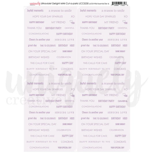 ULTRAVIOLET DELIGHT MINI CUT-A-PART SHEET BY UNIQUELY CREATIVE