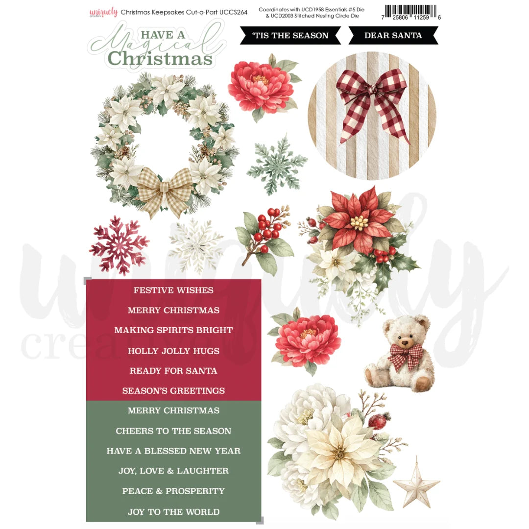 CHRISTMAS KEEPSAKES CUT-A-PART SHEET