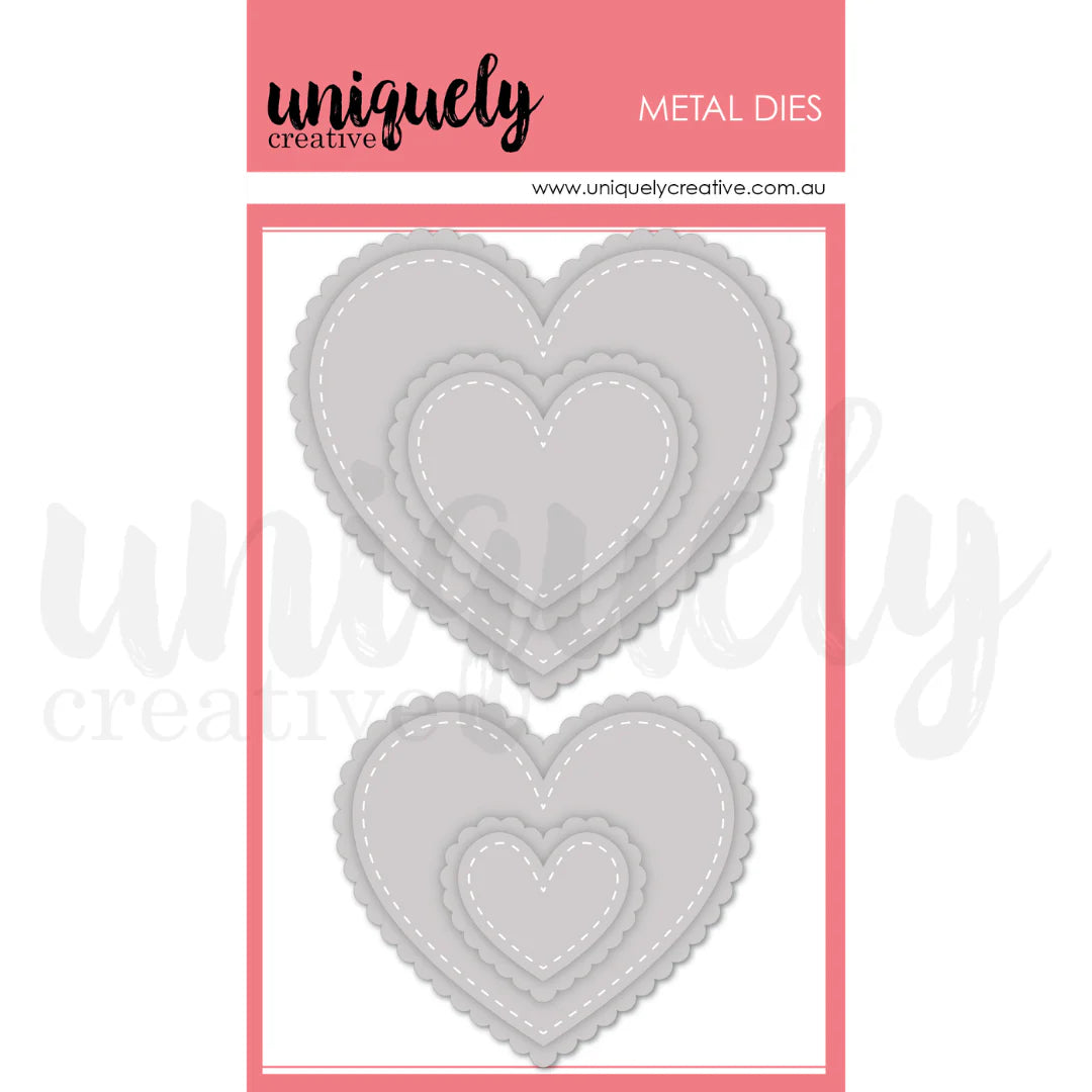 STITCHED NESTING & SCALLOPED HEARTS DIE SET BY UNIQUELY CREATIVE