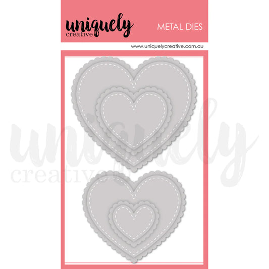 STITCHED NESTING & SCALLOPED HEARTS DIE SET BY UNIQUELY CREATIVE