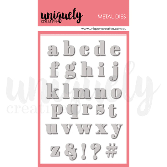 SERIF LOWERCASE ALPHA DIE SET BY UNIQUELY CREATIVE
