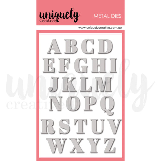 SERIF UPPERCASE ALPHA DIE SET BY UNIQUELY CREATIVE