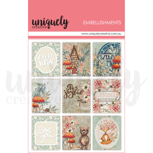 INTO THE WILD WOODEN EMBELLISHMENT PACK BY UNIQUELY CREATIVE