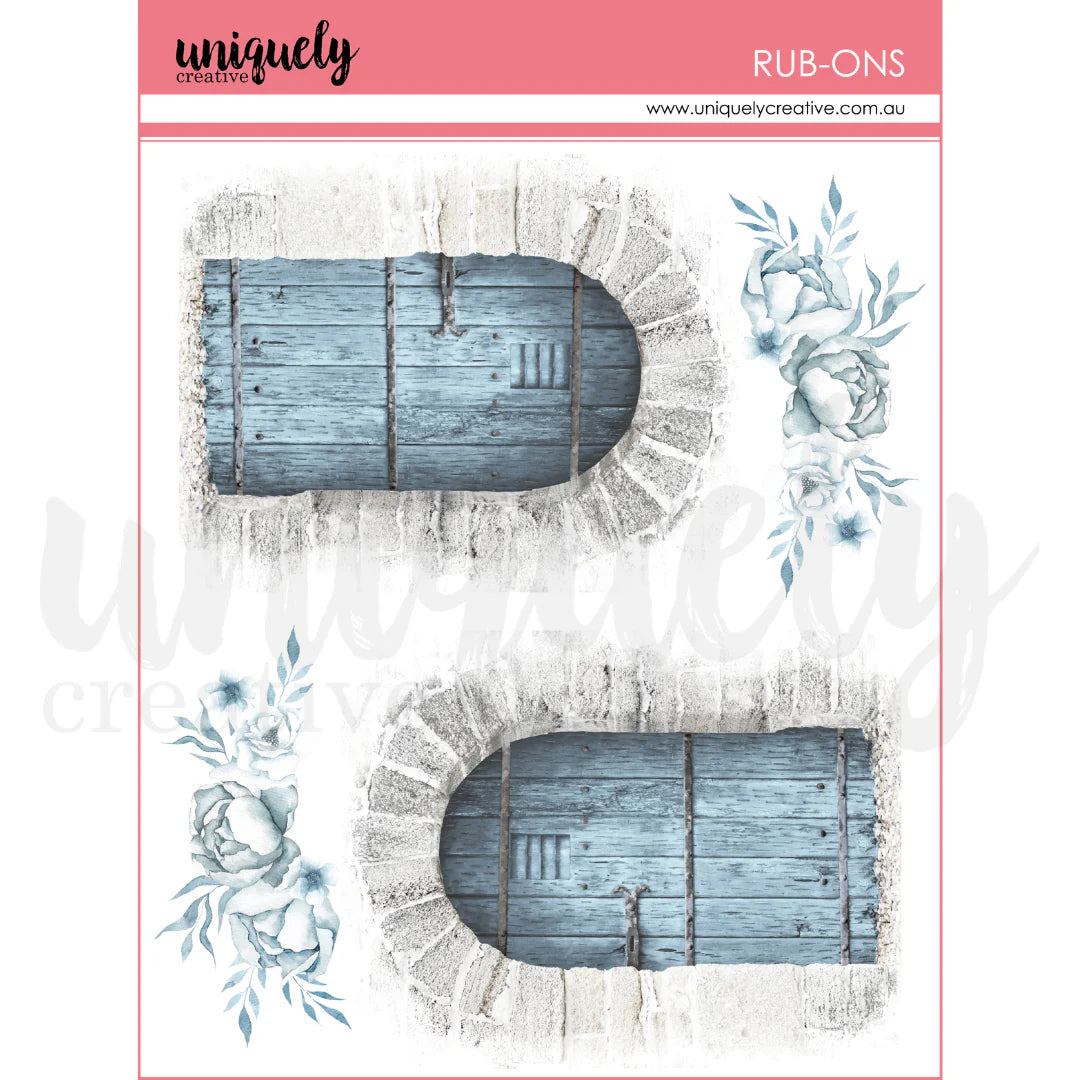 SHADES OF WHIMSY DOOR RUB-ONS SHEET BY UNIQUELY CREATIVE