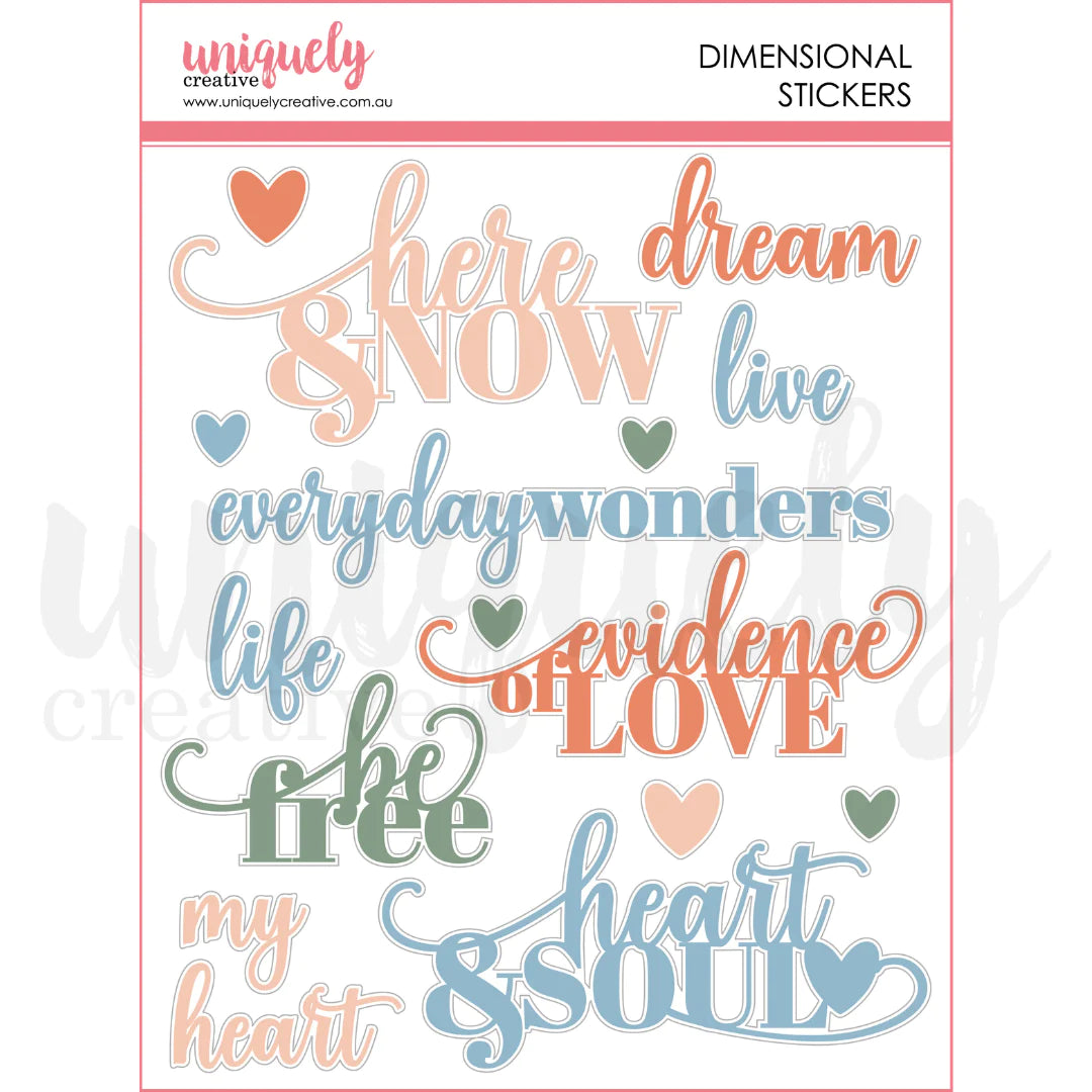 BOHO SOUL DIMENSIONAL STICKERS PACK BY UNIQUELY CREATIVE