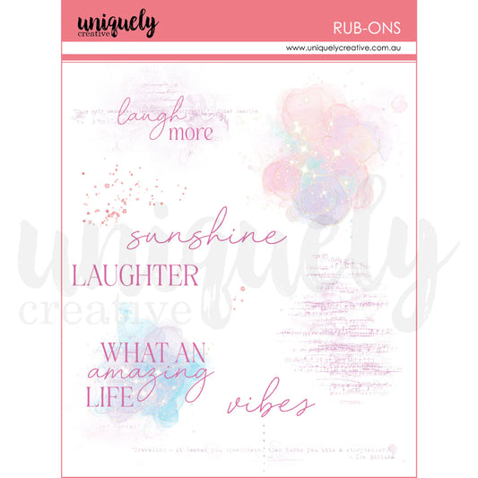 FLOWERING UTOPIA BACKGROUND RUB-ONS SHEET BY UNIQUELY CREATIVE