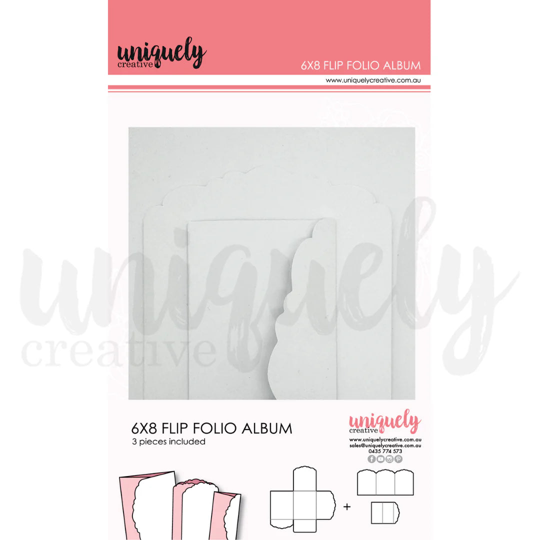 6" X 8" FLIP FOLIO ALBUM BY UNIQUELY CREATIVE - WHITE