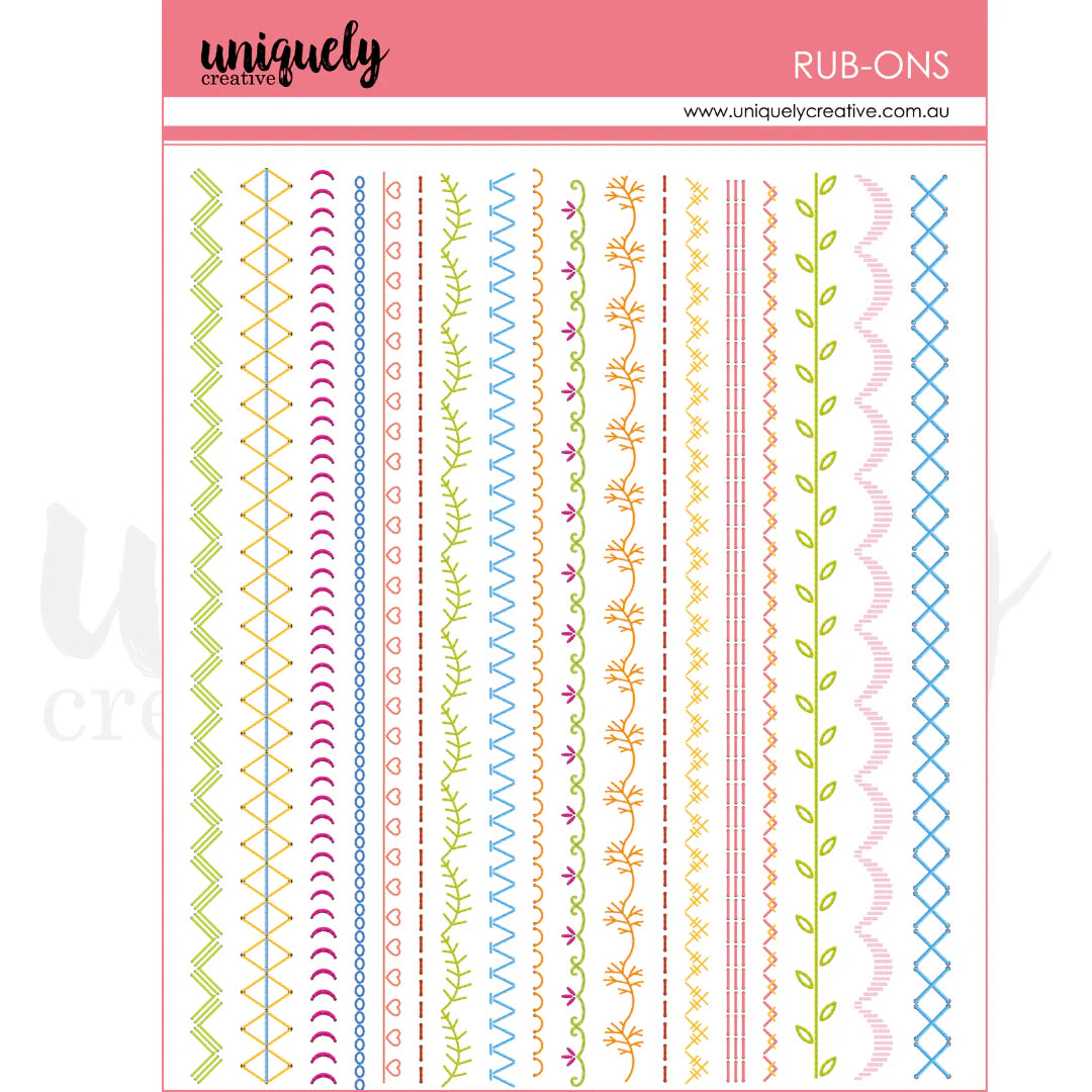 PATCHWORK ROSES RUB-ONS SHEET BY UNIQUELY CREATIVE