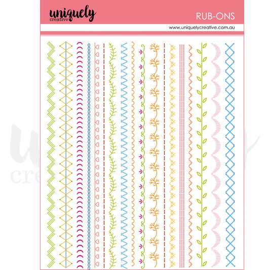 PATCHWORK ROSES RUB-ONS SHEET BY UNIQUELY CREATIVE