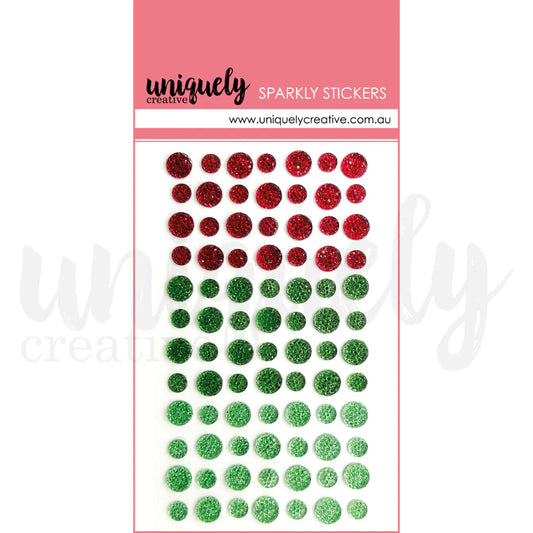 SPARKLY STICKERS - CHRISTMAS - BY UNIQUELY CREATIVE